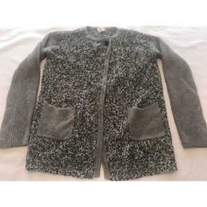 Crewcuts Gray Cream Alpaca Wool Blend Open Front Cardigan Single Button Girls 12